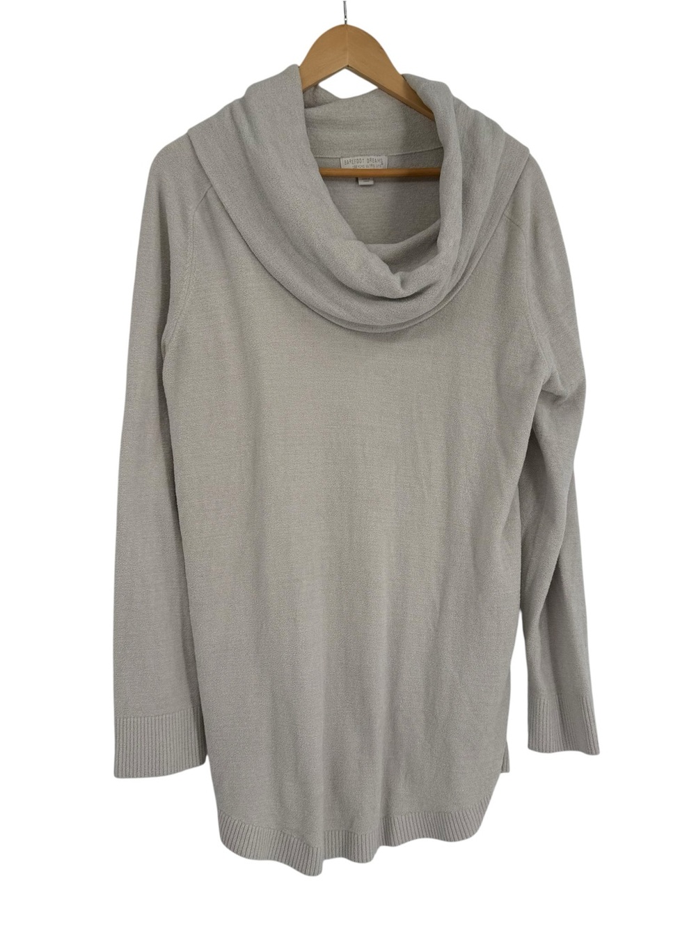 Barefoot Dreams Sweater Women Size L Cowl Neck Cozy Chic Ultra Lite Gray